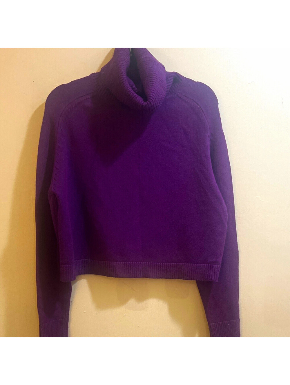 DÈLUC Purple Solid Knit Turtleneck Long Sleeve Pullover Sweater Women’s S